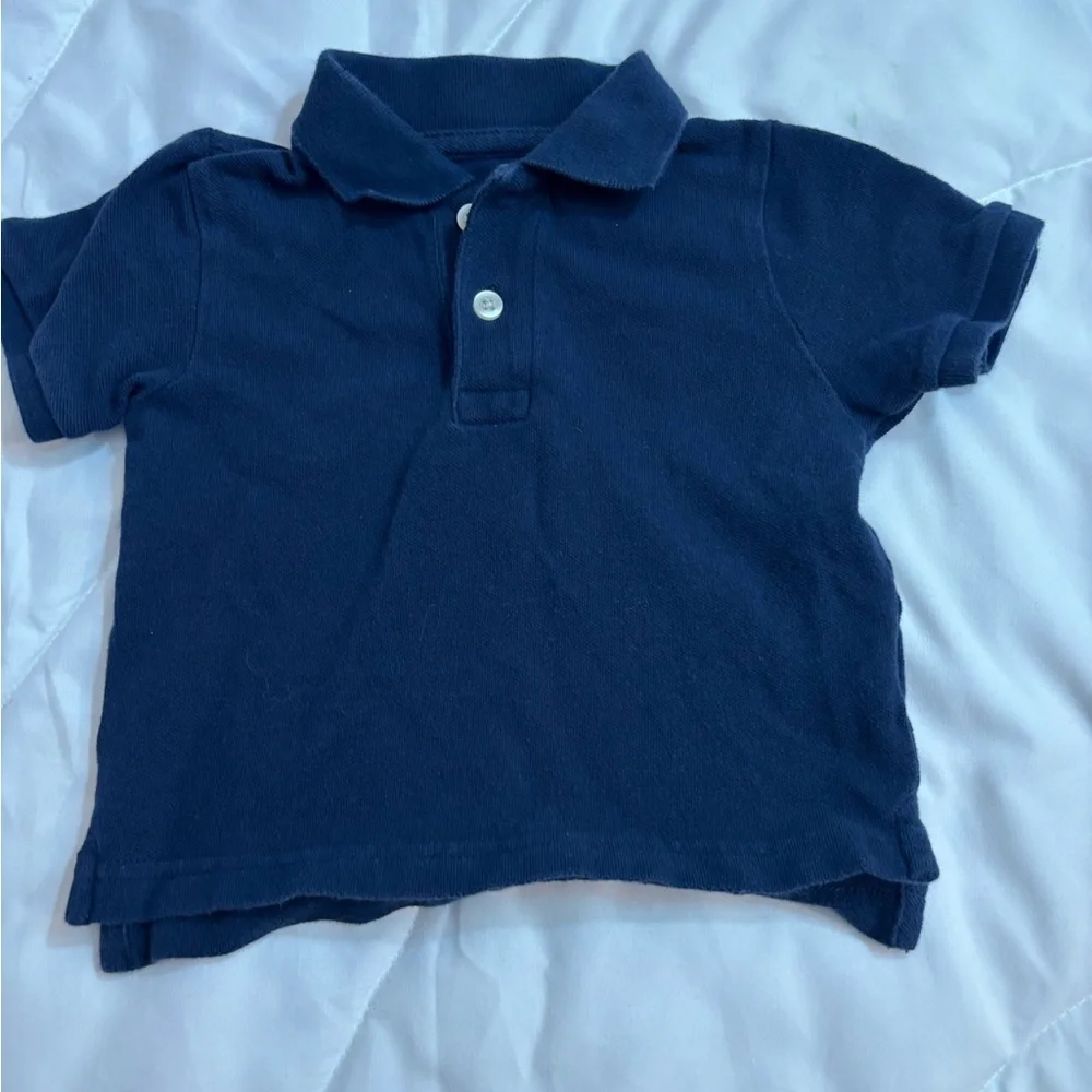 The Children's Place Navy Polo Shirt- 12-18 months buttons and collar